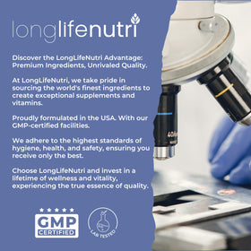 Bouteille de 4 Oz de LongLifeNutri sur fond neutre