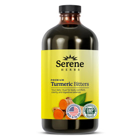 Bouteille de 473 ml de shots de curcuma liquide Serene Herbs