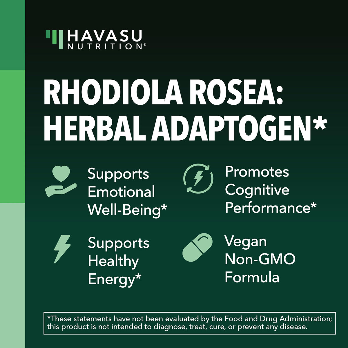 Bouteille de 60 capsules de Rhodiola Rosea HAVASU NUTRITION