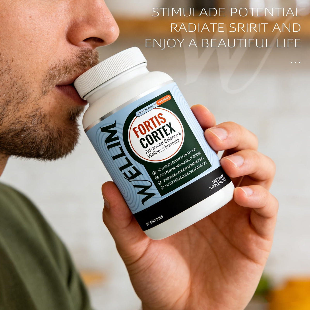 Bouteille de 60 capsules Wellim Fortis Cortex FYRKOA