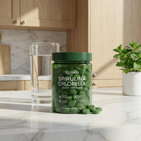 Bouteille de 60 comprimés de Spiruline et Chlorelle Art anime