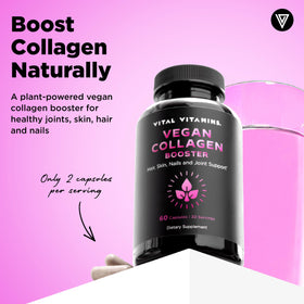 Bouteille de 60 gélules Vital Vitamins Collagène Végétalien
