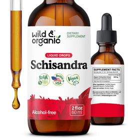 Bouteille de 60 ml d'extrait de baies de schisandra Wild & Organic