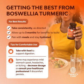 Bouteille de 90 capsules de Boswellia avec Curcuma Natures Craft