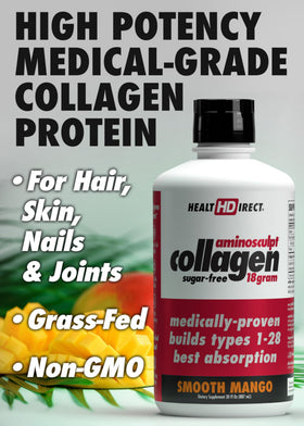 Bouteille de AminoSculpt collagène liquide au goût de mangue