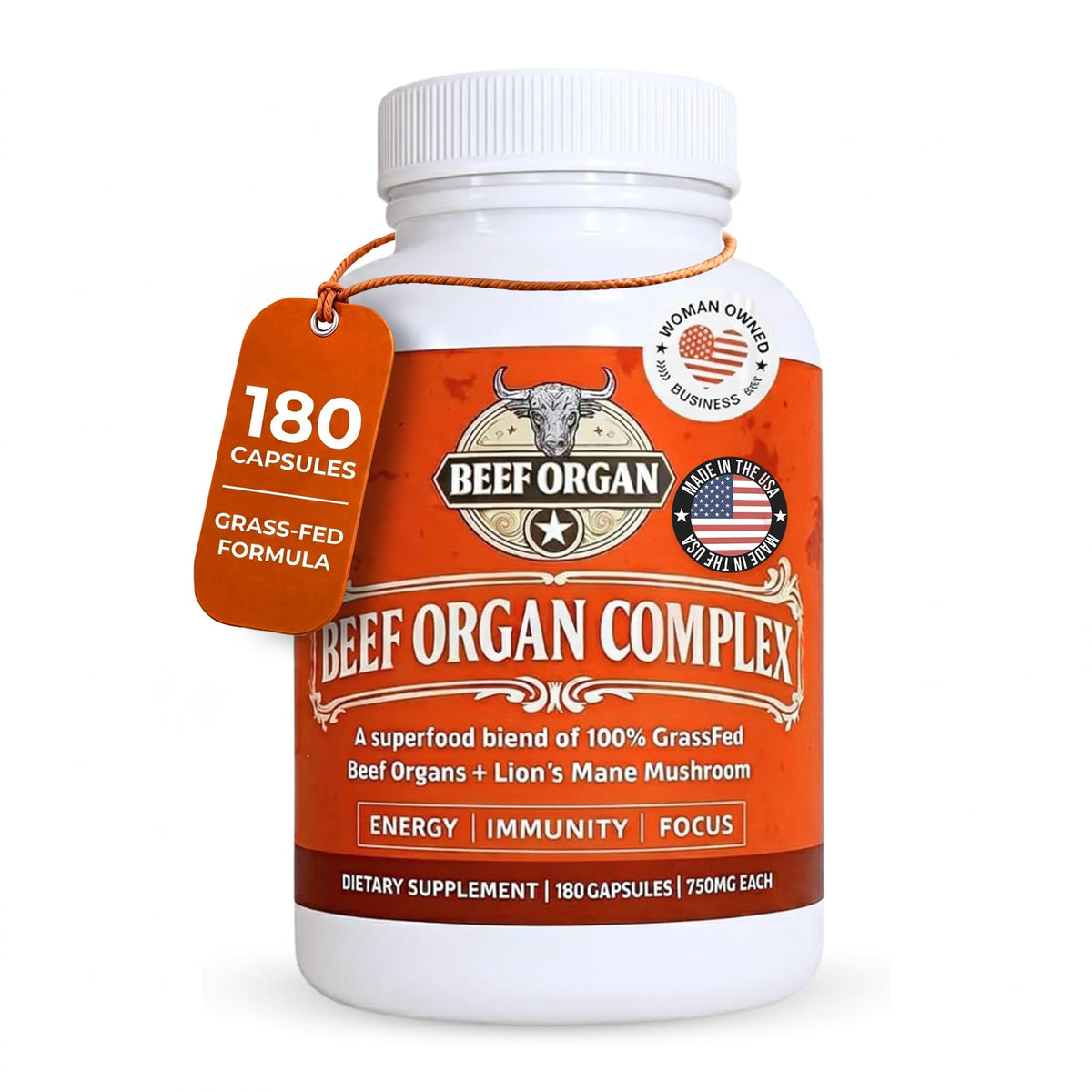 Bouteille de ANCIENT DIOSA Complément Alimentaire de Bœuf 4000mg avec 180 capsules
