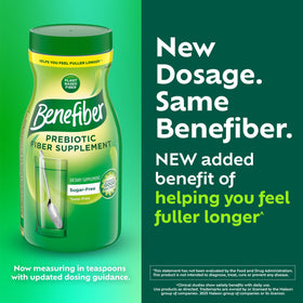 Bouteille de Benefiber avec un fond neutre