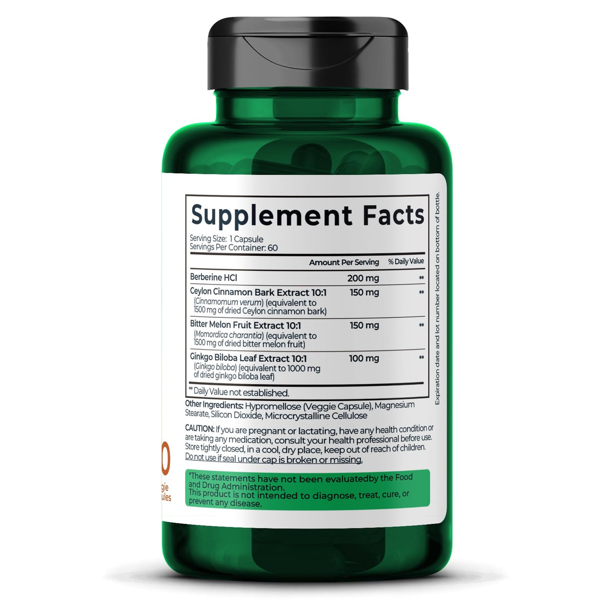 Bouteille de Berbérine Divinity Nutra avec capsules à l'intérieur