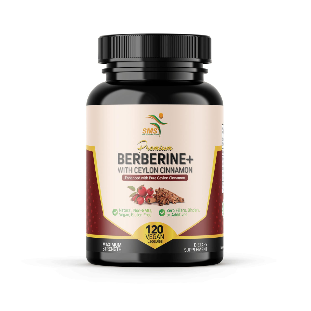 Bouteille de Berbérine HCl 1200mg avec Cannelle de Ceylan, vue de face