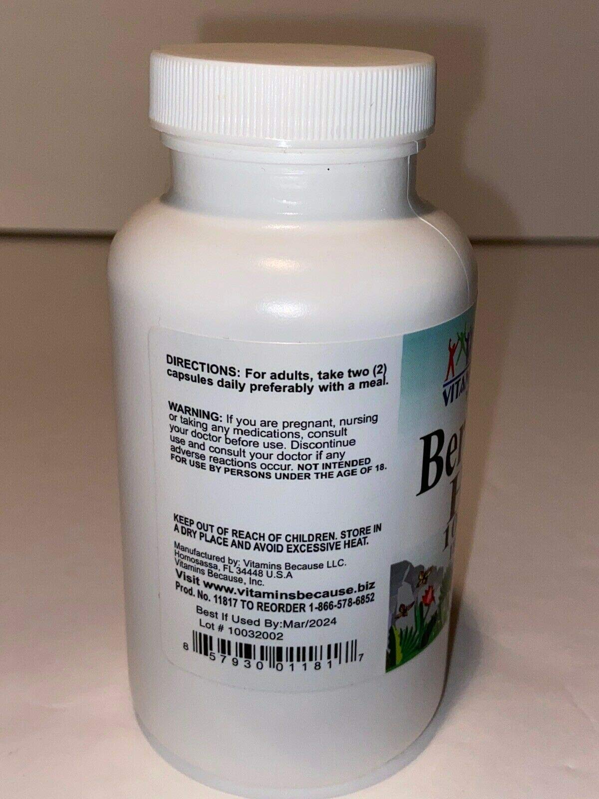 Bouteille de Berbérine Pure Vitamins Because vue de côté