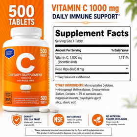 Bouteille de berkley jensen Vitamine C 1000mg sur une table