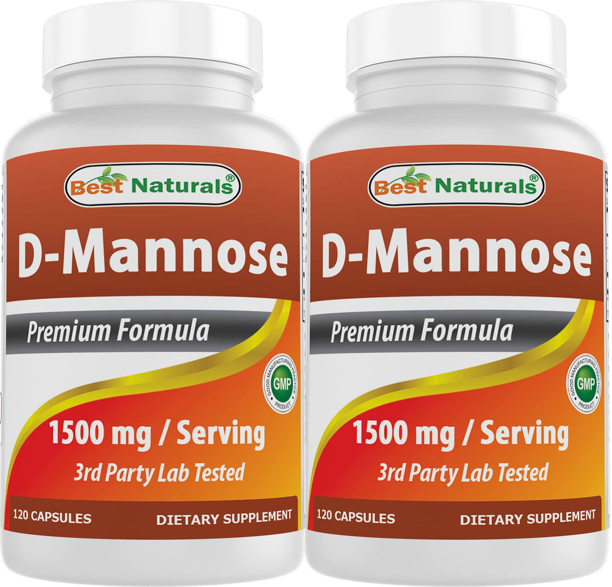 Bouteille de Best Naturals D-Mannose 1500 mg vue de face