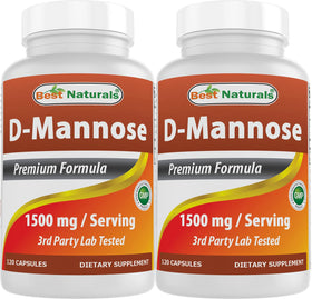 Bouteille de Best Naturals D-Mannose 1500 mg vue de face