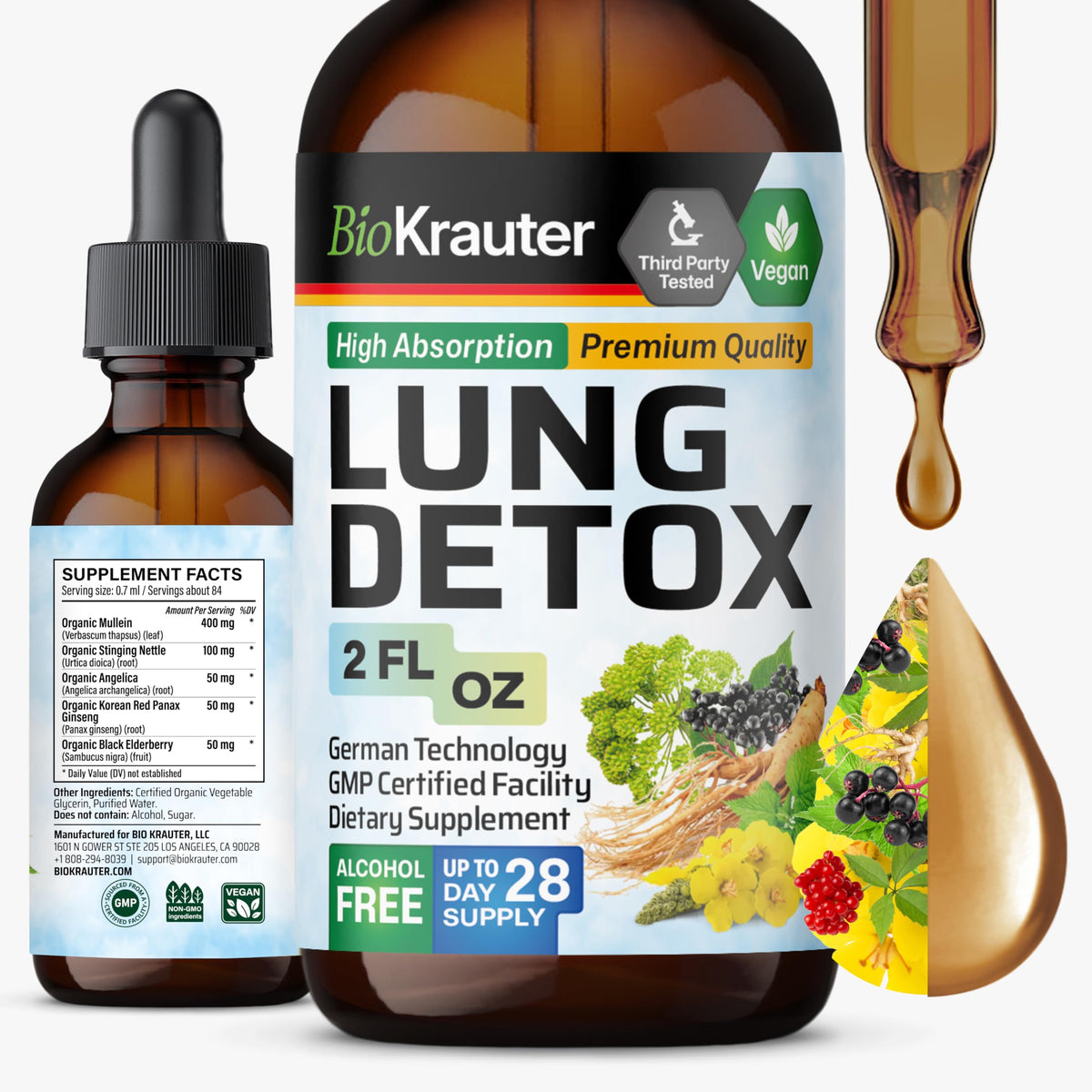 Bouteille de BIO KRAUTER 60 ml vue de face avec étiquette