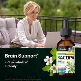 Bouteille de BIO KRAUTER Bacopa Monnieri 141g avec étiquette