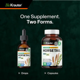 Bouteille de BIO KRAUTER Extrait de Prêle à côté d'autres compléments alimentaires
