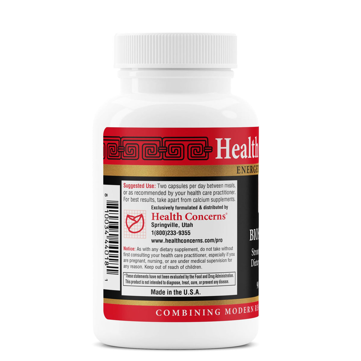 Bouteille de BioStrong avec étiquette détaillée