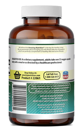 Bouteille de biotine Amazing Nutrition sur un fond neutre