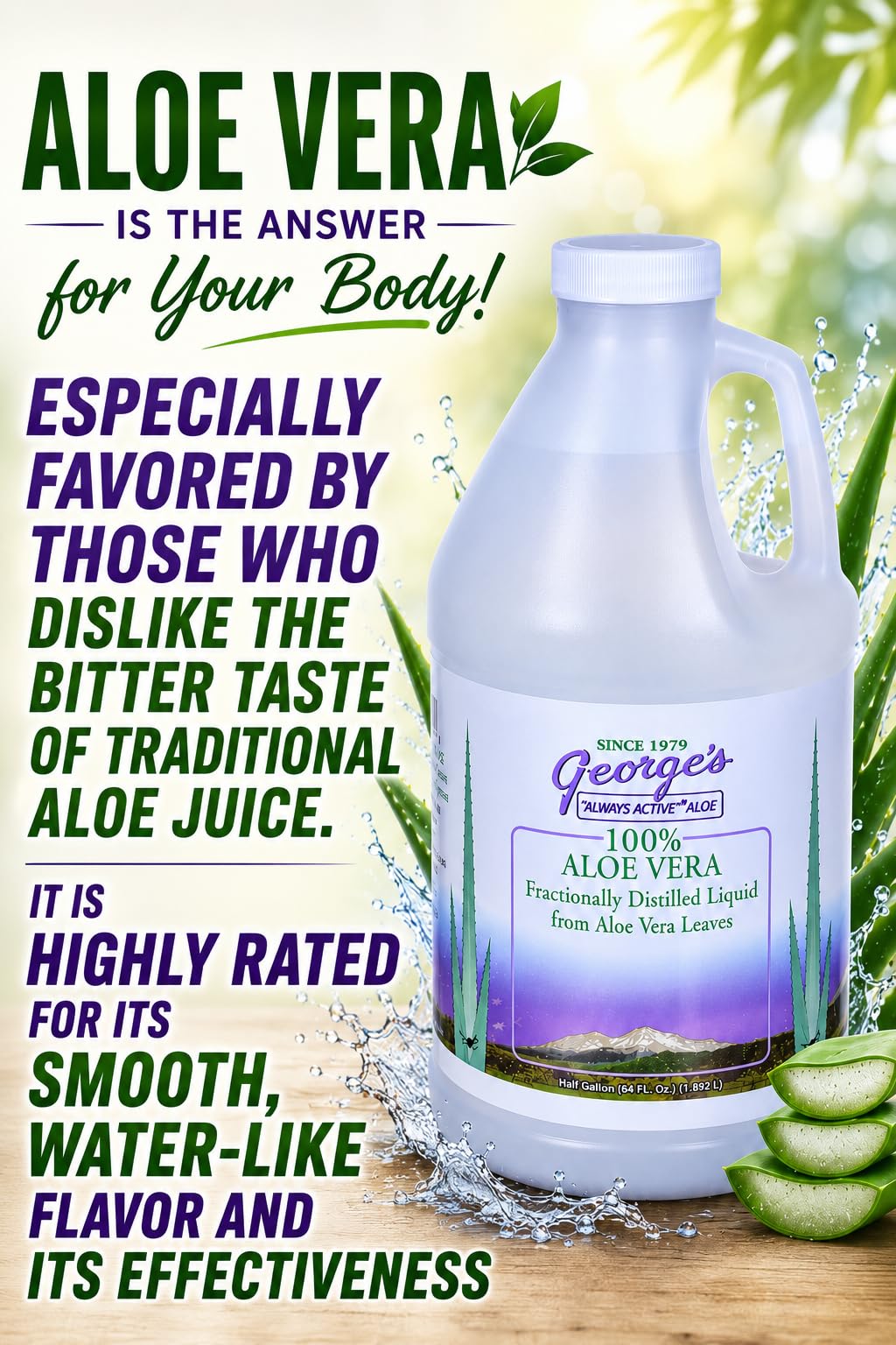 Bouteille de boisson Aloe Vera avec étiquette ILIOS