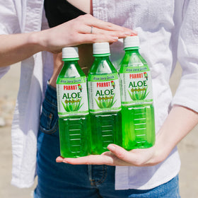 Bouteille de boisson Aloe Vera PARROT 500mL avec étiquette visible