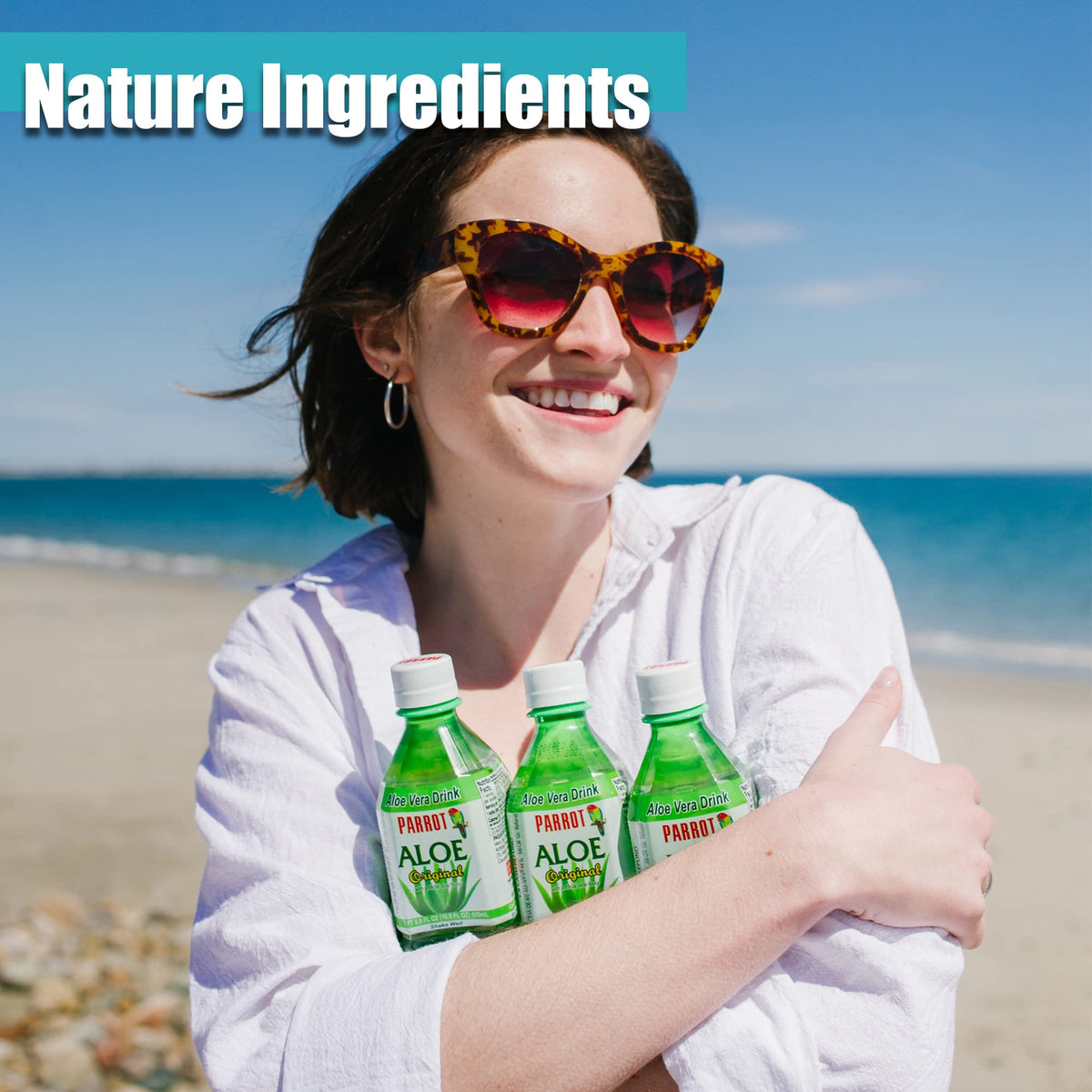 Bouteille de boisson Aloe Vera PARROT 500mL en pleine nature