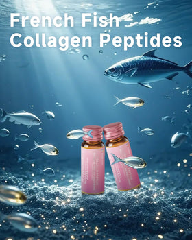 Bouteille de Boisson de Collagène Marin 5000mg sur une table