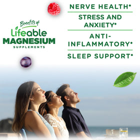 Bouteille de bonbons de magnésium Lifeable, 90 gummies