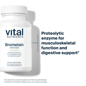 Bouteille de Bromélaïne avec une capsule ouverte à côté