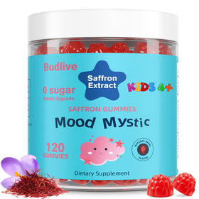 Bouteille de BudLive Gummies Saffran pour Enfants avec 90 gummies