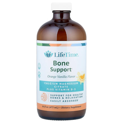 Bouteille de calcium liquide LIFETIME goût vanille orange 16 fl oz vue de face
