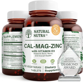 Bouteille de Calcium Magnésium Zinc Natural Nutra avec 100 comprimés