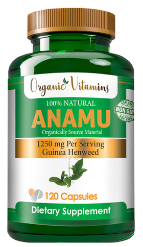 Bouteille de capsules Anamu 1250mg ouverte avec capsules visibles