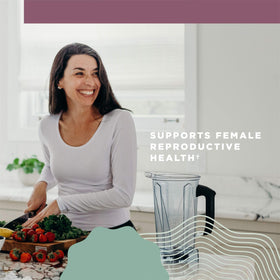 Bouteille de capsules Ancient Nutrition sur un fond naturel