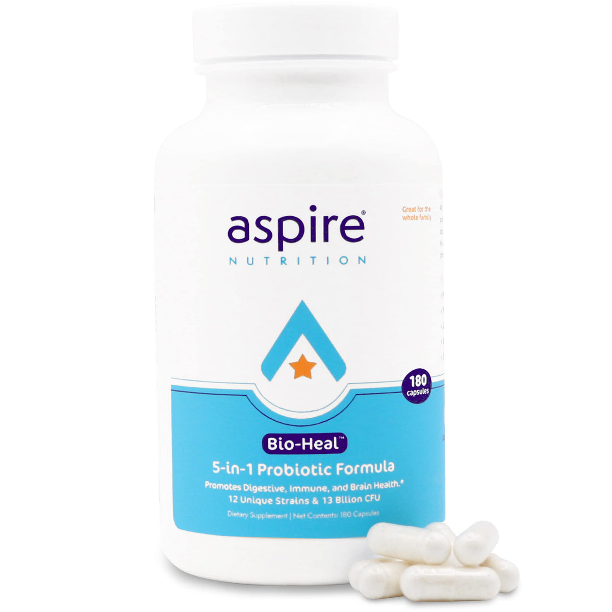 Bouteille de capsules Bio-Heal® Aspire Nutrition avec 60 capsules