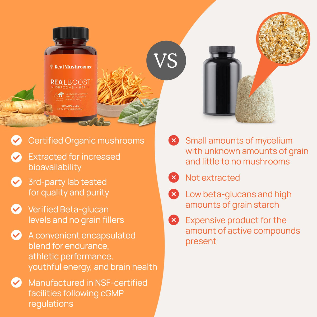 Bouteille de capsules Cordyceps sur une surface en bois