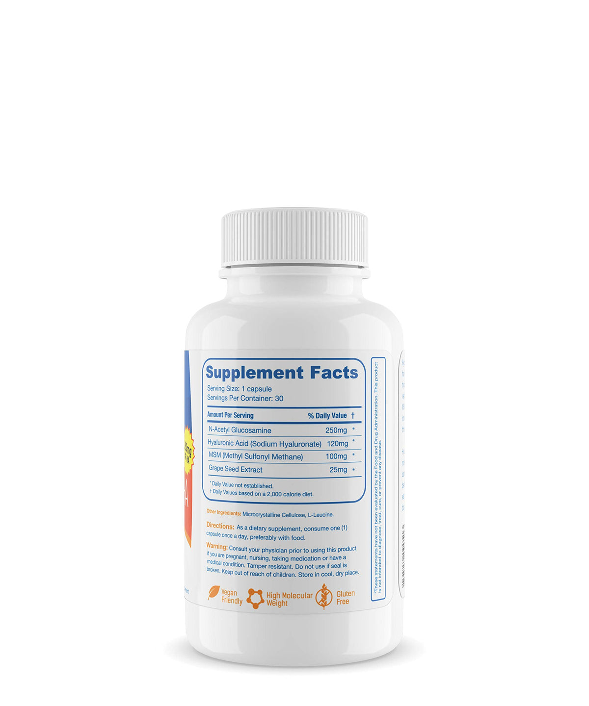 Bouteille de capsules d'acide hyaluronique Hyalogic