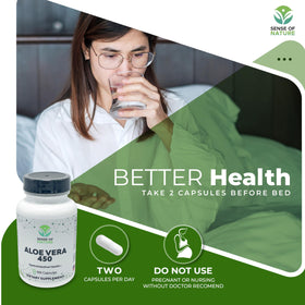 Bouteille de capsules d'Aloe Vera Bio avec étiquette