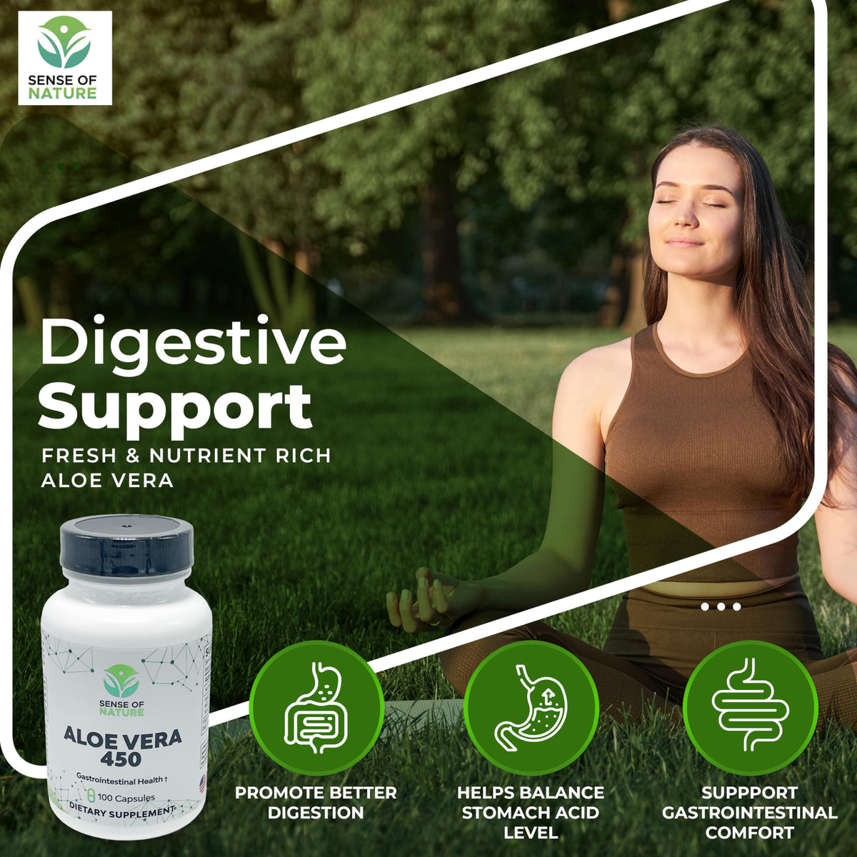 Bouteille de capsules d'Aloe Vera Bio ouverte