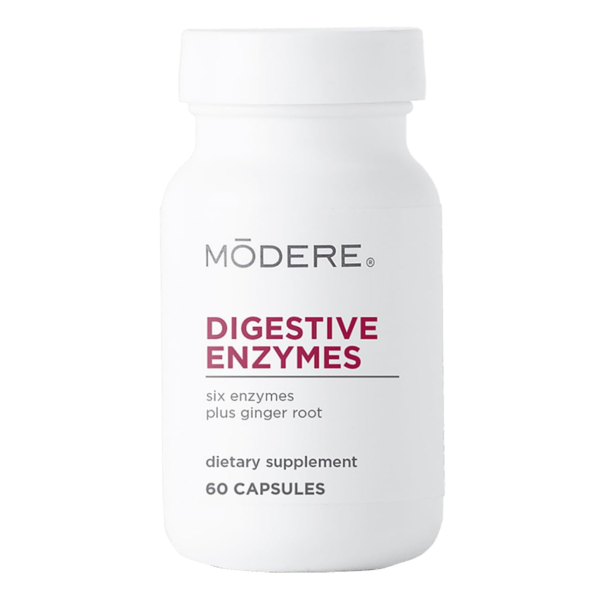 Bouteille de capsules d'enzymes Modere 60 unités vue de face