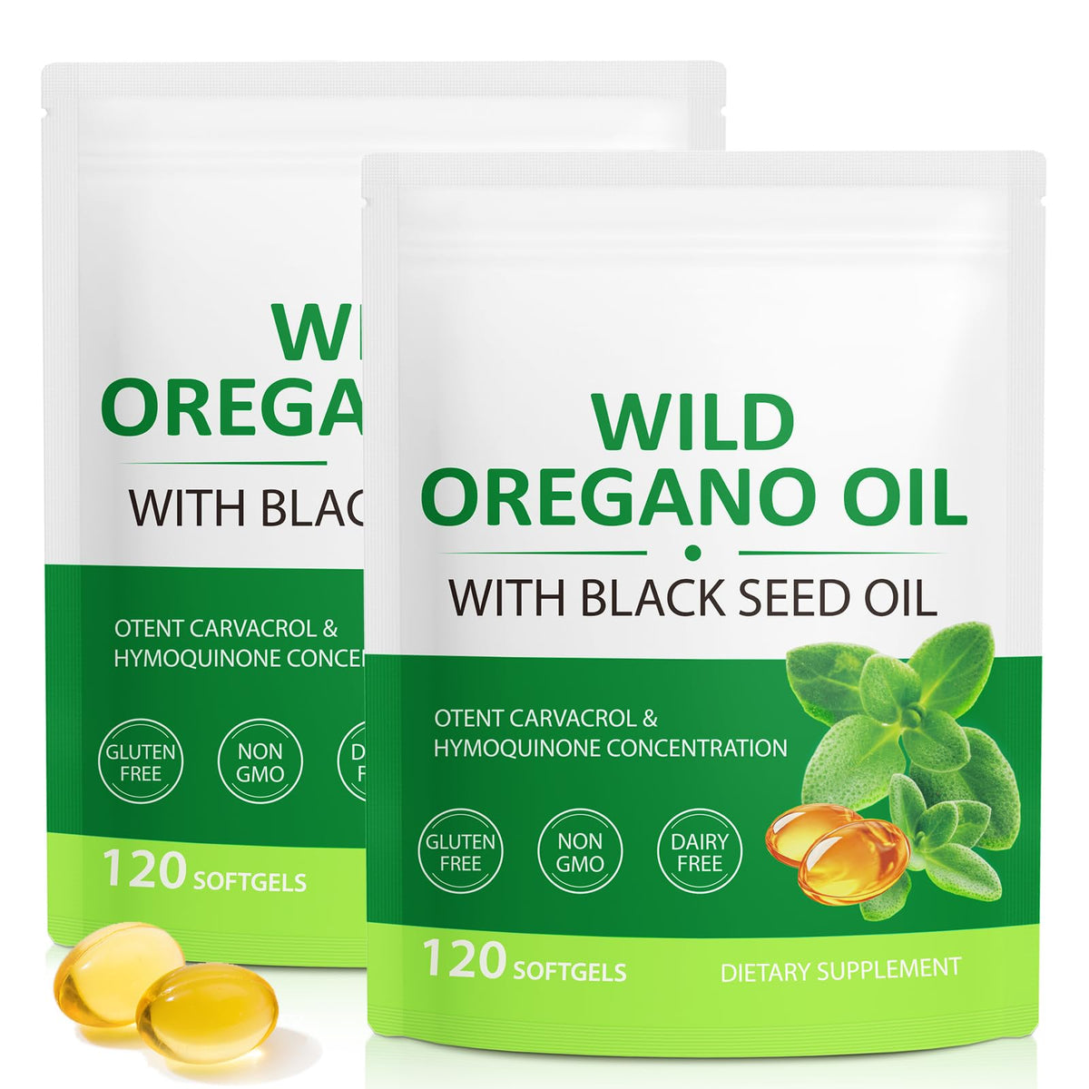 Bouteille de capsules d'huile d'origan Mcukv, 240 softgels