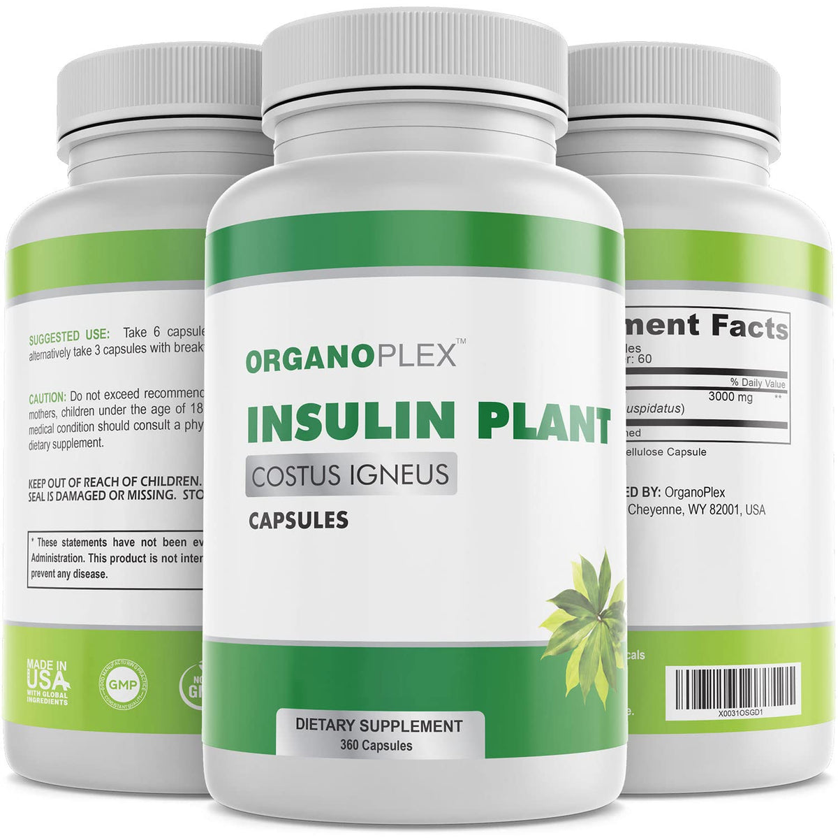 Bouteille de capsules d'insuline ORGANOPLEX vue de face