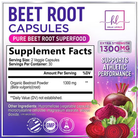Bouteille de capsules de betterave bio Hello Lovely!