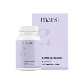 Bouteille de capsules de betterave bio mars by GHC ouverte