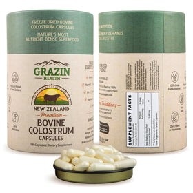 Bouteille de capsules de colostrum bovin GRAZIN HEALTH 3000mg