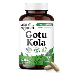 Bouteille de capsules de Gotu Kola Wild & Organic vue de face