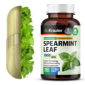 Bouteille de capsules de menthe verte BIO KRAUTER vue de face