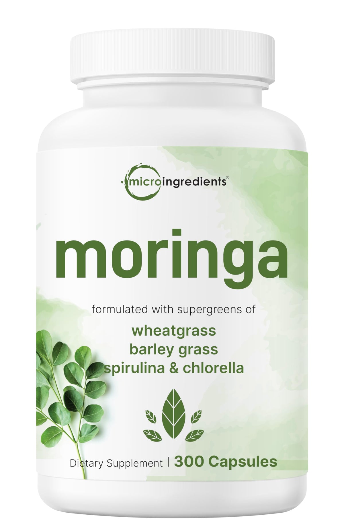 Bouteille de capsules de Moringa Oleifera Micro Ingredients vue de face