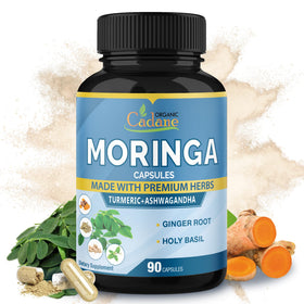 Bouteille de capsules de Moringa Organic Cadane vue de face