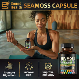 Bouteille de capsules de mousse irlandaise SoundHealth avec le fond naturel