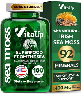 Bouteille de capsules de mousse irlandaise VitaUp 100 capsules, vue avant